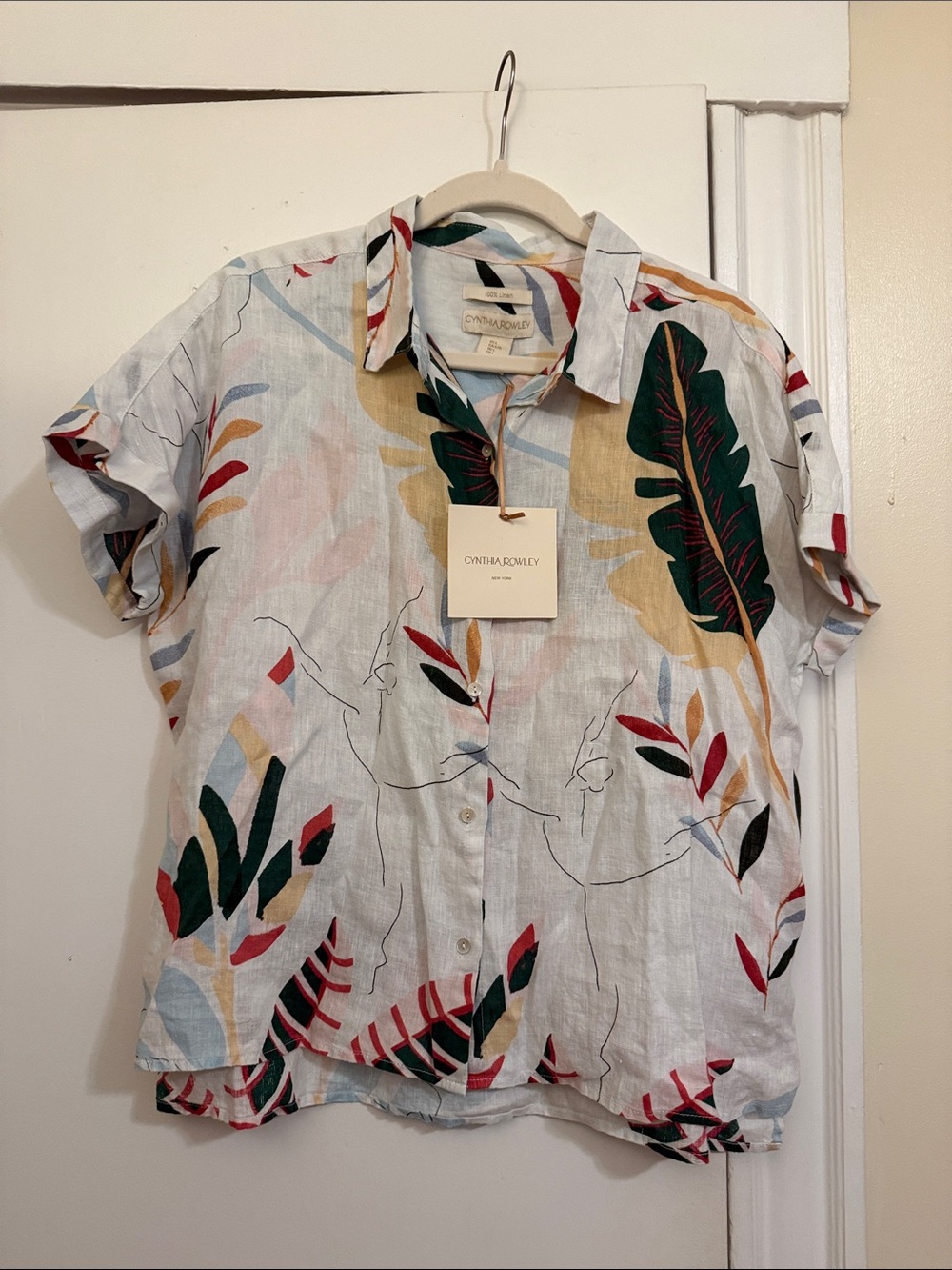 Cynthia Rowley Lightweight Linen Button-Up Shirt - Picture 5 of 7